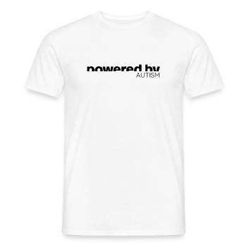 Powered by Autism - Neurodiversity Design - Men's T-Shirt - white - Front - AI Model Male 178 dark (178cm)