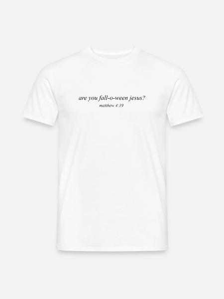 Fall-o-ween Jesus – Lustiges Halloween-Shirt - Männer T-Shirt - Weiß