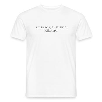 Coordonnées Affoltern am Albis - T-shirt homme - blanc - Devant - AI Model Male 178 dark (178cm)