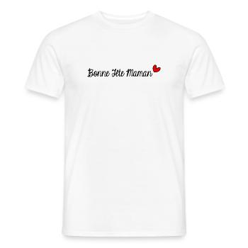 GRANNY. GRANDMA. MOTHER'S DAY. HAPPY BIRTHDAY - Men's T-Shirt - white - Front - AI Model Male 178 dark (178cm)