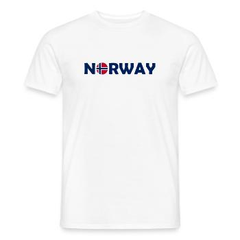 Lettrage de la Norvège avec drapeau - Norge - Norwegen - T-shirt homme - blanc - Devant - AI Model Male 178 dark (178cm)