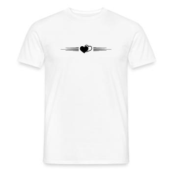 Ligne de symbole de cœurs - T-shirt homme - blanc - Devant - AI Model Male 178 dark (178cm)