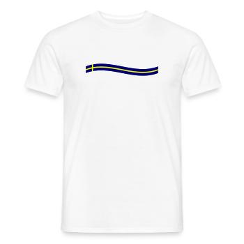 Icône du drapeau suédois - T-shirt homme - blanc - Devant - AI Model Male 178 dark (178cm)