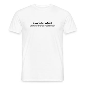 Coffee → learning → existential crisis - Men's T-Shirt - white - Front - AI Model Male 178 dark (178cm)