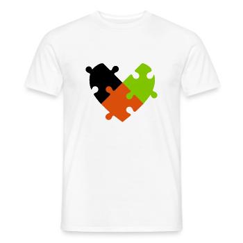 Puzzle de cœur - T-shirt homme - blanc - Devant - AI Model Male 178 dark (178cm)