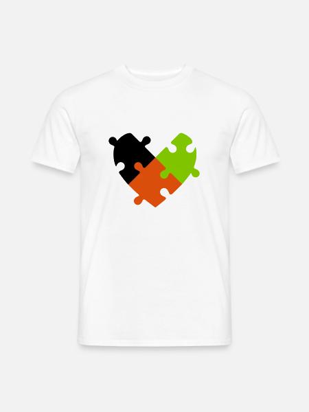 Heart Puzzle - Men's T-Shirt - white