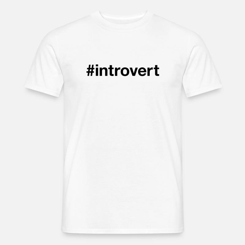INTROVERT Hashtag - Männer T-Shirt - Weiß