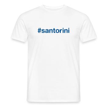 SANTORINI Greece Griechenland Hashtag - Männer T-Shirt - Weiß - Vorne - AI Model Male 178 dark (178cm)