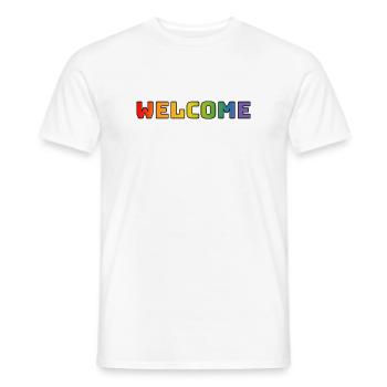 arc-en-ciel bienvenue CSD chemise LGBT lgbtqi queer - T-shirt homme - blanc - Devant - AI Model Male 178 dark (178cm)