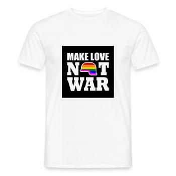 Make love not war - T-shirt homme - blanc - Devant - AI Model Male 178 dark (178cm)