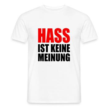 hass ist keine meinung - Männer T-Shirt - Weiß - Vorne - AI Model Male 178 dark (178cm)