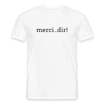 merci dir - 2 couleurs - T-shirt homme - blanc - Devant - AI Model Male 178 dark (178cm)