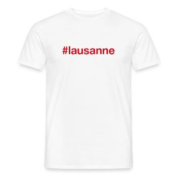 LAUSANNE Suisse Schweiz - Männer T-Shirt - Weiß - Vorne - AI Model Male 178 dark (178cm)