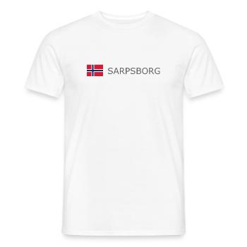 Drapeau de la Norvège - Sarpsborg - Norvège - Norvège - T-shirt homme - blanc - Devant - AI Model Male 178 dark (178cm)