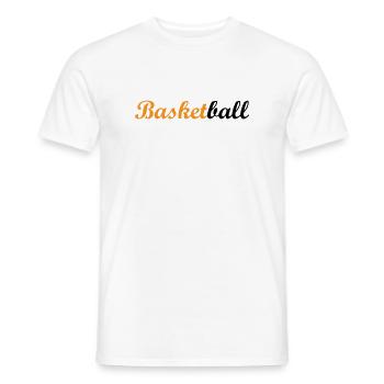 Basket Ball / Basketball / Basktet-Ball / Sport - T-shirt homme - blanc - Devant - AI Model Male 178 dark (178cm)