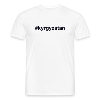 Kyryzstan Kirghizistan Hashtag - T-shirt homme - blanc - Devant - AI Model Male 178 dark (178cm)