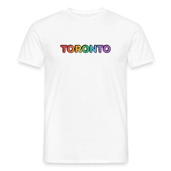 Toronto City in Regenbogenbuchstaben - Männer T-Shirt - Weiß - Vorne - AI Model Male 178 dark (178cm)