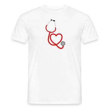 Stethoskop Herz Arzt Geschenk Ärztin Beruf Organe - Männer T-Shirt - Weiß - Vorne - AI Model Male 178 dark (178cm)