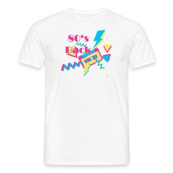 musiccasstte memphis 80s retour 80sbox - T-shirt homme - blanc - Devant - AI Model Male 178 dark (178cm)
