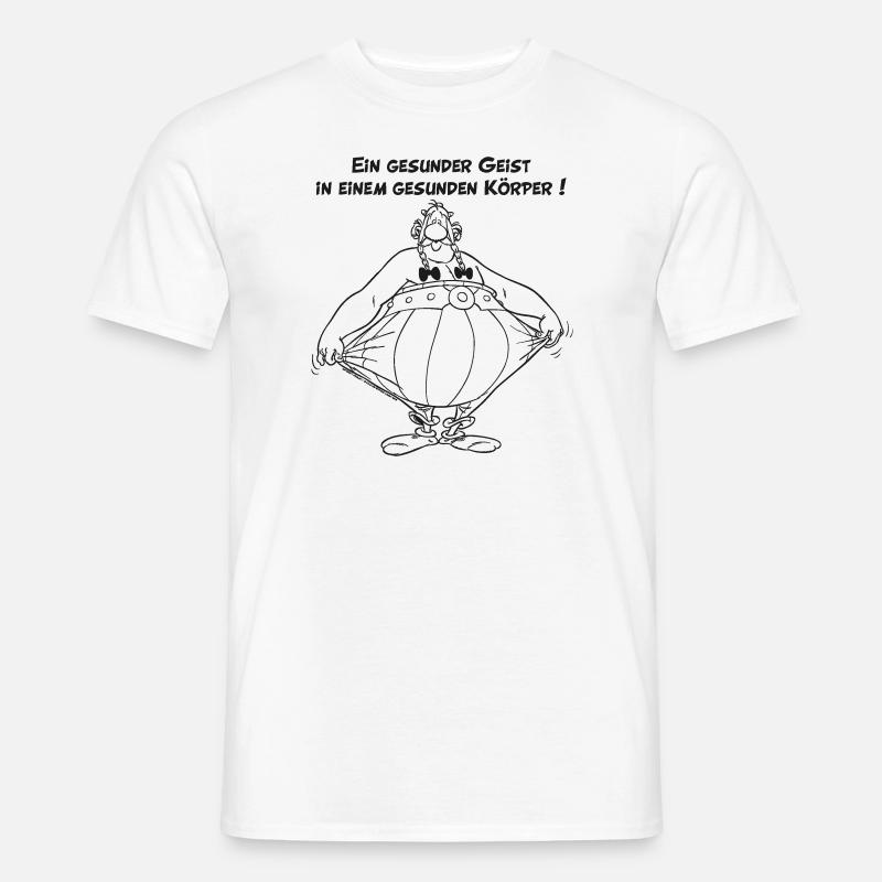 Obelix Ein gesunder Geist B W - T-shirt homme - blanc