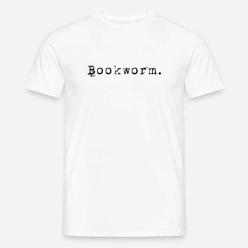 Bookworm Bücher Bücherwurm - Männer T-Shirt - Weiß