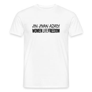 jin jiyan azadi women life freedom iran - Men's T-Shirt - white - Front - AI Model Male 178 dark (178cm)