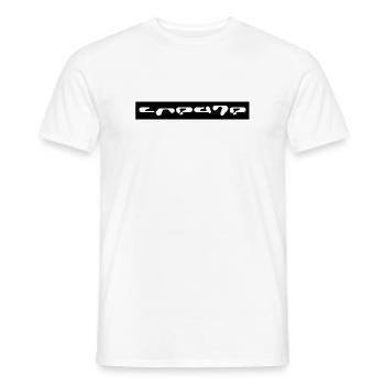 Fantasieschrift Weiß auf Schwarz Grafik Beschreibu - Männer T-Shirt - Weiß - Vorne - AI Model Male 178 dark (178cm)