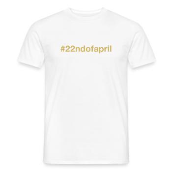 22 april gold - Männer T-Shirt - Weiß - Vorne - AI Model Male 178 dark (178cm)