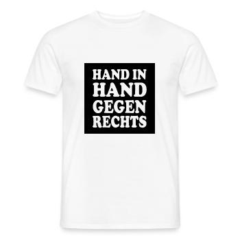 Hand in hand gegen rechts - Männer T-Shirt - Weiß - Vorne - AI Model Male 178 dark (178cm)