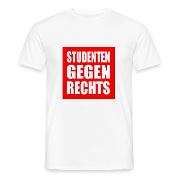 Studenten gegen rechts - Männer T-Shirt - Weiß - Vorne - AI Model Male 178 dark (178cm)