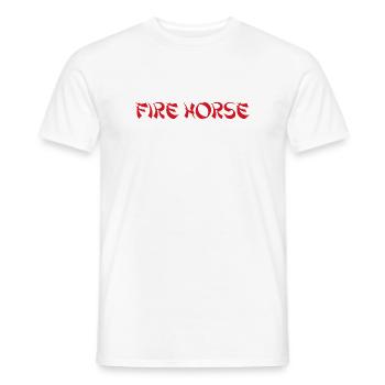 Cheval de Feu Astrologie Chinoise 2026 - T-shirt homme - blanc - Devant - AI Model Male 178 dark (178cm)