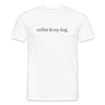 Kaffee & Hund – Retro Typo Design - Männer T-Shirt - Weiß - Vorne - AI Model Male 178 dark (178cm)