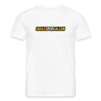 JDM sticker - SMILES PER GALLON - T-shirt homme - blanc - Devant - AI Model Male 178 dark (178cm)