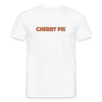 Police néon cherry pie - T-shirt homme - blanc - Devant - AI Model Male 178 dark (178cm)