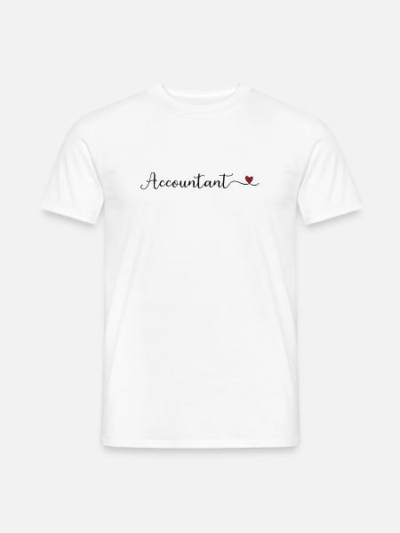 Buchhalter mit Herz - Männer T-Shirt - Weiß