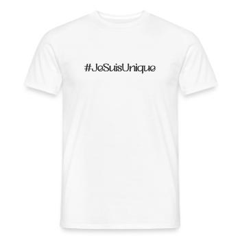 Je suis Unique - T-shirt homme - blanc - Devant - AI Model Male 178 dark (178cm)