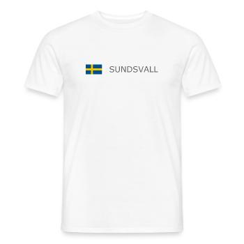Sweden Flag - Sundsvall - Sverige - Schweden - Männer T-Shirt - Weiß - Vorne - AI Model Male 178 dark (178cm)