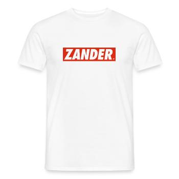 Dernière litière ZANDER Fishing - Élégant Anglershirt - T-shirt homme - blanc - Devant - AI Model Male 178 dark (178cm)