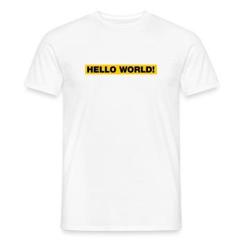 Hello World! - Männer T-Shirt - Weiß - Vorne - AI Model Male 178 dark (178cm)