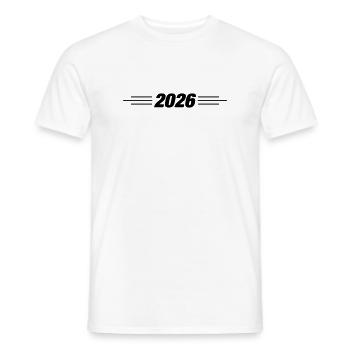 2026 year line - Men's T-Shirt - white - Front - AI Model Male 178 dark (178cm)
