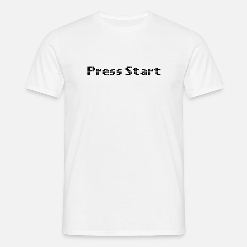 press start - space invader - Männer T-Shirt - Weiß