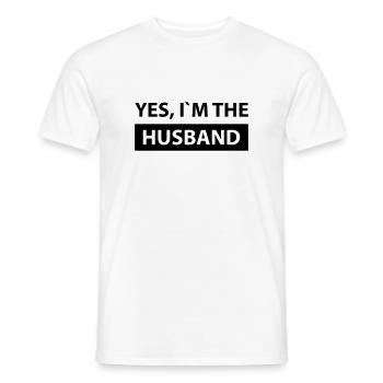 yes i´m the husband - T-shirt homme - blanc - Devant - AI Model Male 178 dark (178cm)