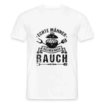 Grillen Räuchern Smoke BBQ Grillmeister - Männer T-Shirt - Weiß - Vorne - AI Model Male 178 dark (178cm)