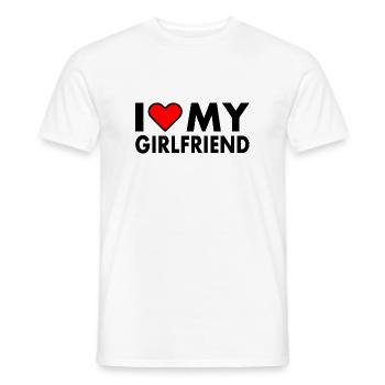 I love my girlfriend - T-shirt homme - blanc - Devant - AI Model Male 178 dark (178cm)