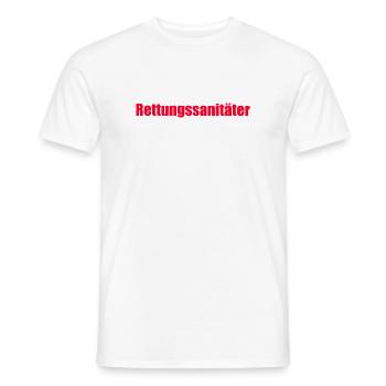 Rettungssanitäter Schriftzug Rot RS RettSan San - Männer T-Shirt - Weiß - Vorne - AI Model Male 178 dark (178cm)
