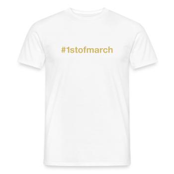 born on March 1 Birthday birthday - Men's T-Shirt - white - Front - AI Model Male 178 dark (178cm)