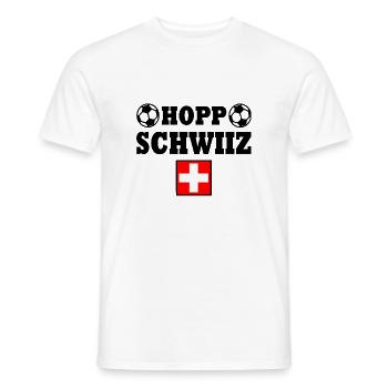 Hopp schwiiz - T-shirt homme - blanc - Devant - AI Model Male 178 dark (178cm)