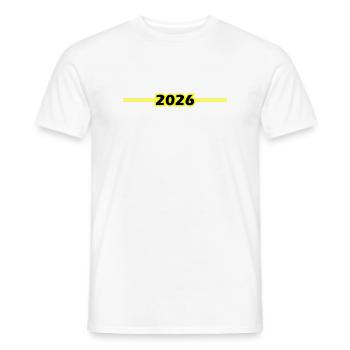 2026 Jahrgang - Männer T-Shirt - Weiß - Vorne - AI Model Male 178 dark (178cm)