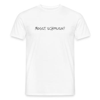 Tu aimes te câliner ? Énoncé minimal dialectal - T-shirt homme - blanc - Devant - AI Model Male 178 dark (178cm)