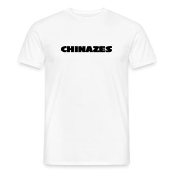 CHINAZES is a derivation of she nice - Men's T-Shirt - white - Front - AI Model Male 178 dark (178cm)